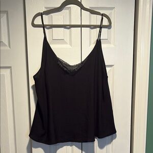 Sleek Black Lace Cami Top